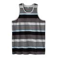 Men's Big & Tall Shrink-Less™ Lightweight Longer-Length Tank by KingSize in Grey Stripe (Size 4XL) Shirt