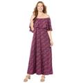 Plus Size Women's Meadow Crest Maxi Dress by Catherines in Classic Red Paisley (Size 5X)