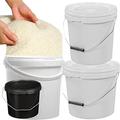 White or Black Plastic Buckets with LIDS and Handles 5 Litre, 10 Litre & 25 Litre, Strong Bucket Tamper Evident Lids Hard Wearing Bucket (25, 10 Litre - BLACK)