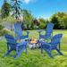 Bonosuki Patio Lightweight Adirondack Chair Plastic/Resin in Blue | 36.6 H x 29.1 W x 33.9 D in | Wayfair JT-QIWA-B1NY-4