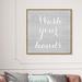 Ivy Bronx 'Wash Your Hands' Textual Art on Wrapped Canvas Metal in Gray/White | 25.5 H x 25.5 W x 1.25 D in | Wayfair