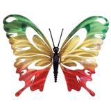 Next Innovations Large Butterfly Jamaica Wall Décor Metal in Gray/Green/Red | 22 H x 22 W x 1 D in | Wayfair 101410007-JAMAICA