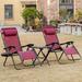 Outsunny Reclining 3 Piece Zero Gravity Chair Set Metal in Red/Brown | 43.25 H x 25.5 W x 35.5 D in | Wayfair 84B-801WR