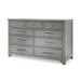 Sorelle Farmhouse 54" Wide 9 - Drawer Double Dresser Wood/Solid Wood in Gray | 34 H x 54 W x 21 D in | Wayfair 6660-GRIGIO