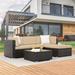 Latitude Run® 5 - Piece Sectional Seating Group Synthetic Wicker/All - Weather Wicker/Wicker/Rattan in Brown | Outdoor Furniture | Wayfair