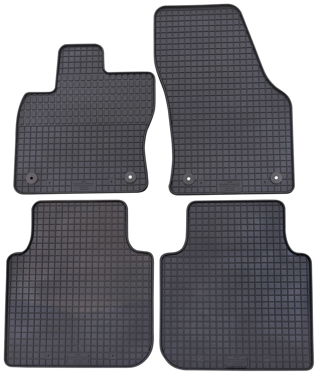 PETEX Fußmattensatz schwarz - vorbereitet für Befestigungssystem Universal SKODA 21710 Image