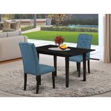 East West Furniture Kitchen Table Set Contains a Rectangle Dining Table and Dining Chairs (Pieces and Finish Color Options)