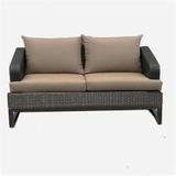 Earl Mescota Outdoor Patio Furniture - Wicker Loveseat with Cushions