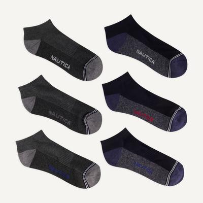 Nautica Men's Athletic Low-Cut Socks, 6-Pack 005 (Black Onyx), OS