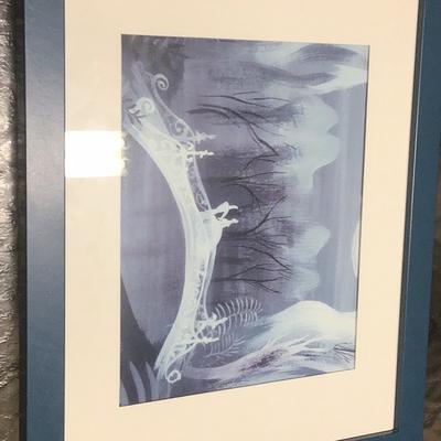 Disney Art | Disney Store Limited Edition Framed Lithograph Cinderella And Prince On Bridge | Color: Blue/White | Size: Os