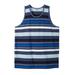 Men's Big & Tall Shrink-Less™ Lightweight Tank by KingSize in Slate Blue Stripe (Size 6XL) Shirt
