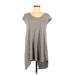 Cable & Gauge Casual Dress - High/Low: Gray Marled Dresses - Women's Size Small