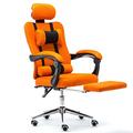 WQTR Office Desk Chair Breathable Racing Office Reclining Chair,Gaming Chair Ergonomic Racing Style with Footrest Seat,Lifting Swing Chair Footrest Lounge Chair high back (Color : Orange)