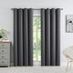 WEST LAKE Dark Grey Blackout Thermal Curtain 90" x 90" Drop Triple Weave Energy Saving Drape Extra Wide Noise Reducing Blackout Window Treatment 2 Panels for Rustic Living Room