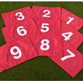 eclipse branding Numbered Golf Pin Tee Flags 1-9 yellow white blue or red with Tubelock for the pole (1-9 Red Flags Tube)