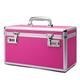 Lockable Medication Box with Portable Storage Case, 14.2''x 7.2''x 8.2'', Childproof Medicine Lock Organizer, Locked Empty First Aid Case (Pink/Large)