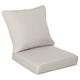Outsunny Outdoor Seat and Back Cushion Set, 61L x 61W x 15Dcm Olefin Garden Chair Cushions, Fade Resistant Replacement Cushion for Rattan Sofa, Indoor or Outdoor Furniture, Beige