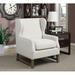 Accent Chair - Lark Manor™ Altona Wing Back Upholstered Accent Chair In Beige Polyester/Fabric in Brown/White | 40.5 H x 31 W x 32.75 D in | Wayfair