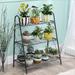 Red Barrel Studio® 3-Tier Flower Pot Plant Stand Rack Display Shelf Storage Rack Garden Plant Stand in Gray | 28 H x 24.8 W x 12 D in | Wayfair