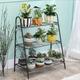 Red Barrel Studio® 3-Tier Flower Pot Plant Stand Rack Display Shelf Storage Rack Garden Plant Stand, Metal in Gray | 28 H x 24.8 W x 12 D in | Wayfair