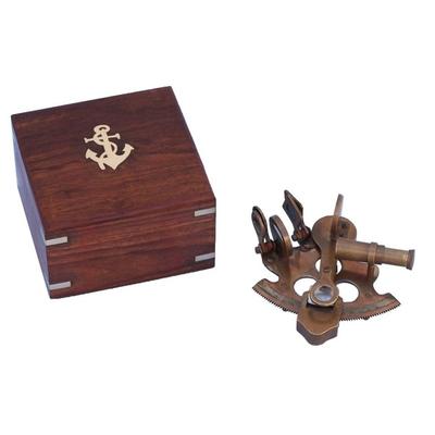 Scout's Brass Sextant with Rosewood Box - 4" L x 4" W x 2" H