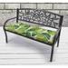 48" x 18" Green Leaves Outdoor Bench Cushion with Ties - 18'' L x 48'' W x 3.5'' H