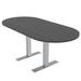 6 Person Racetrack Conference Table Metal T Bases Power And Data Unit