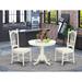 East West Furniture Dinette Set- A Round Kitchen Table and Dining Room Chairs, Linen White (Pieces Options)