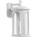 Gables Collection One-Light White Outdoor Wall Lantern with DURASHIELD - 7.5 in x 8.5 in x 14.125 in