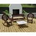 Teal Stripe Tufted Outdoor Wicker Cushion Set for Bench and 2 Seats - 18'' L x 44'' W x 4'' H