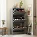 Modern Shoe Storage Cabinet for Entryway, 2 Tier Floor Shoes Cabinet