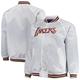 "Veste blanche à boutons-pression raglan en satin pour hommes Mitchell & Ness des Lakers de Los Angeles Big & Tall Hardwood Classics - Homme Taille: 2XT"