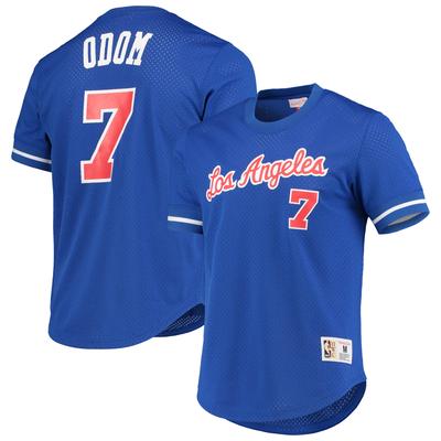 Herren Mitchell & Ness Lamar Odom Royal LA Clippers 2002 Mesh-T-Shirt mit Namen und Nummer Image