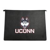 Black UConn Huskies Faux Leather Laptop Case