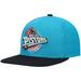 Men's Mitchell & Ness Teal/Black Detroit Pistons Hardwood Classics Team Two-Tone 2.0 Snapback Hat