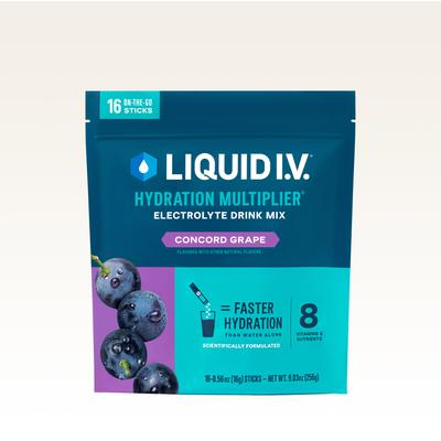 Liquid I.V. Concord Grape Powdered Hydration Multiplier® (32 Pack) - Powdered Electrolyte Drink Mix Packets