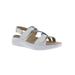 Wide Width Women's Serenity Sandal by Drew in White Blue Combo (Size 8 W)