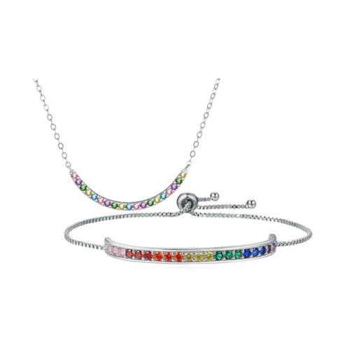 Halskette und/oder Armband mit Swarovski®-Kristallen: Regenbogen-Armband / 1