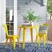 Latitude Run® Brinson 30" Round Metal Indoor-Outdoor Table Set w/ 2 Cafe Chairs Metal in Yellow | 24" | Wayfair 03FCA378A77445828D7264DCAA8CA590