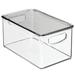 mDesign Plastic Office Storage Bin Box w/ Lid & Handles, 4 Pack, Clear/Plastic in Gray | 5.2 H x 6.2 W x 10.6 D in | Wayfair 04741MDO