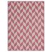 Pink/White 84 x 62 x 0.4 in Area Rug - NICOLE MILLER NEW YORK Country Calla Herringbone Indoor/Outdoor Area Rug, Pink/Ivory | Wayfair 2-4554-200