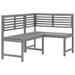 Latitude Run® Outdoor Corner Bench Side Bench for Patio Garden Acacia Wood/Natural Hardwoods in Gray | 35.8 H x 39.4 W x 39.4 D in | Wayfair