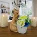 The Holiday Aisle® 11" Ceramic Bunny w/ White Basket Ceramic | 10.63 H x 5.51 W x 9.25 D in | Wayfair 383E8C92D08A4D11B415B4D38FA48618