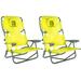 Ostrich On-Your-Back Outdoor Lounge 5 Position Reclining Beach Chair (2 Pack) Metal in Yellow | 33 H x 24 W x 46 D in | Wayfair 2 x OYB-1003G