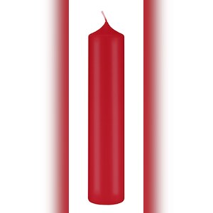 Kopschitz Kerzen Altarkerzen, Kaminkerzen Weihnachtsrot Erdbeere 300 x Ø 60 mm, 4 Stück, Kerzen mit Dornbohrung in RAL Kerzengüte Qualität Image