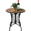 Table Mosaïque Merano 12001 Table de Jardin D-60cm Métal Desserte Table pour Manger - Dandibo