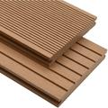 Pavimento per Esterni in WPC Pieno Accessori 10 m² 2,2 m Teak