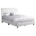 LYKE Home White Faux Leather Tufted Upholstered Queen Bed