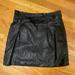 Free People Skirts | Free People Black Faux Leather Skirt With Removable Tie & Back Zipper | Color: Black | Size: 8