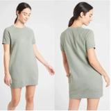 Athleta Dresses | Athleta Washed Sage Short Sleeve Sundown Cotton Sweatshirt Dress | Color: Green | Size: L